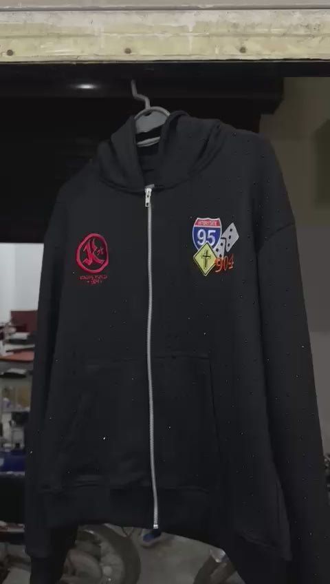 KAMO “904” rhinestone zip-ups